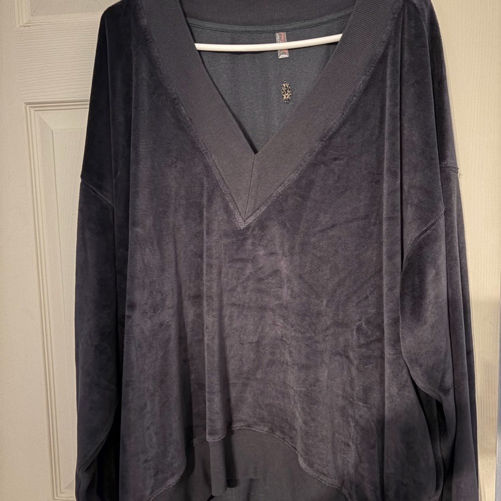 We The Free Charcoal V-Neck Sweater
